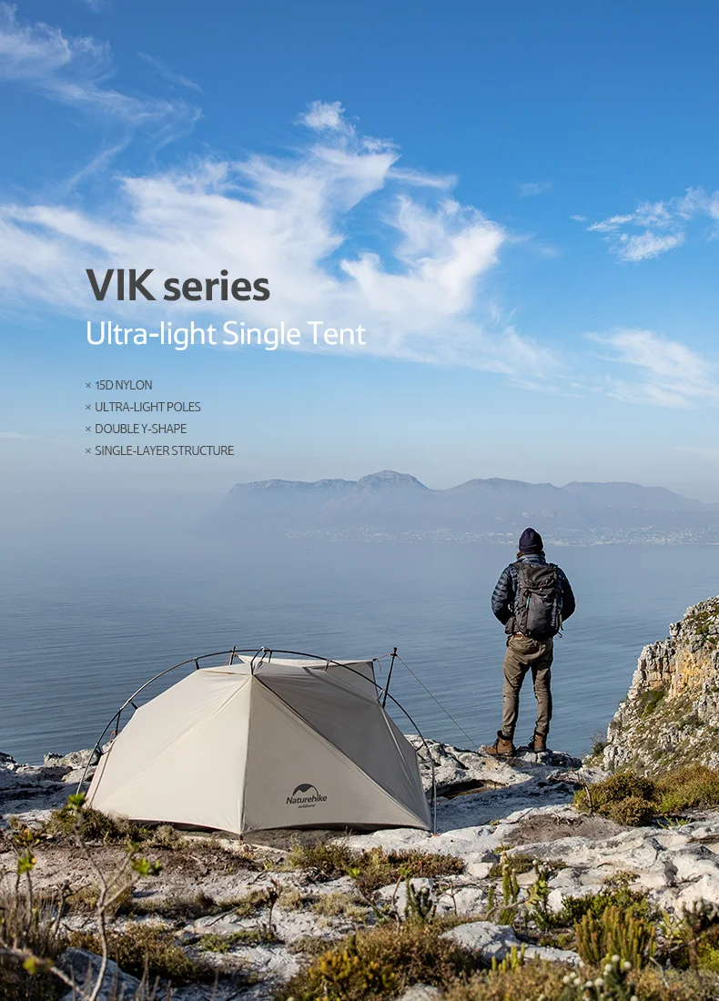 VIK Naturehike 1 человек один человек Сверхлегкий Палатка для кемпинга на открытом воздухе camp ul gear 1,1 кг