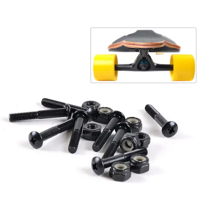 Skateboard Multi size 25 33mm Black Hard Ware Bolts Skateboard Parts