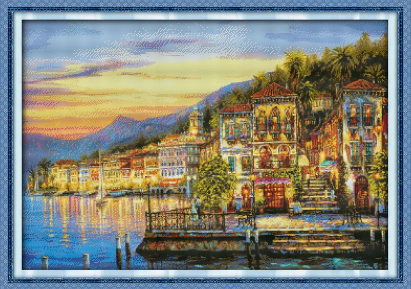 

The streetlights came on every night counted printed 14CT 11CT Cross Stitch kitsembroidery needlework Sets Home Decor