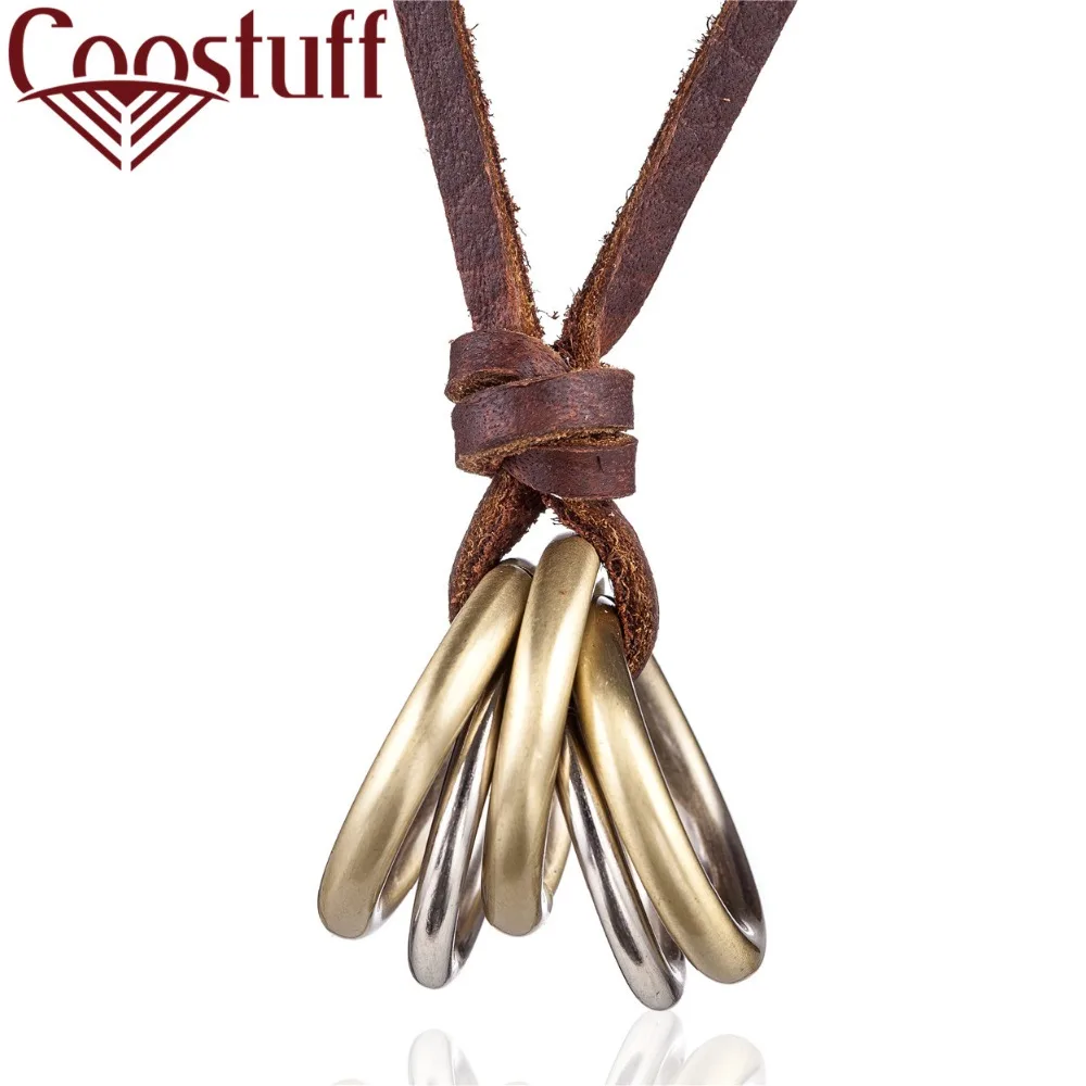 

Vintage Pendant Punk Women jewelry Men statement necklaces & pendants kolye Vintage Long leather Necklace collier femme