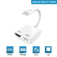 connector מתאם מתאם HDMI עבור ברק ל- USB 4K ממיר AV דיגיטלי בכבלים Connector עד 1080p HD עבור iPhone X / XS מקס / XR / 8P / iPod / iPad האוויר (1)
