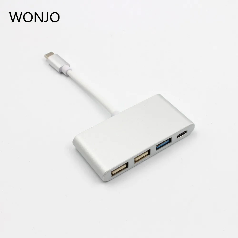 Мини-usb кабель адаптер usb-хаб type C к type C/USB 3,0 2 USB 2,0 порта для телефона кабель для Macbook PC