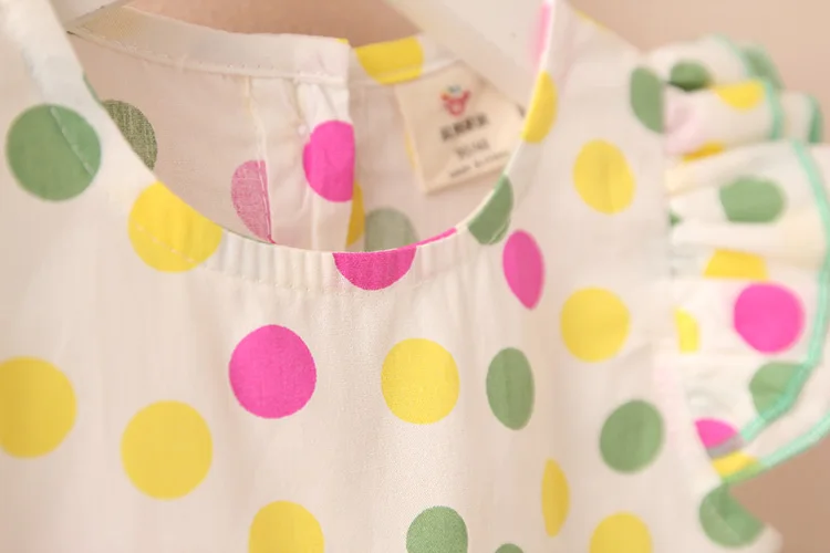 2018 Summer 2-10 Years Beautiful Pretty Sweet Children Baby Kids Pleat Short Fly Sleeve Party Prom Polka Dot Dresses For Girls (16)