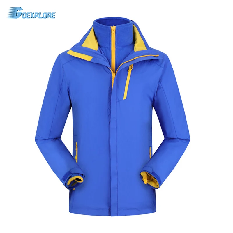 

Goexplore Outdoor Jacket Male 3 in 1 double layer Coat Windbreaker Winter Camping Waterproof Breathable Hiking Jacket For Men