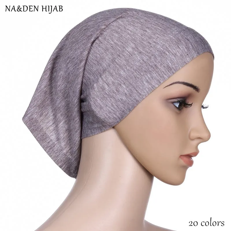 

(20pcs)women tube plain color inner cap modal soft inner hijabs soft cap hijab fashion under islamic caps breath hot sale