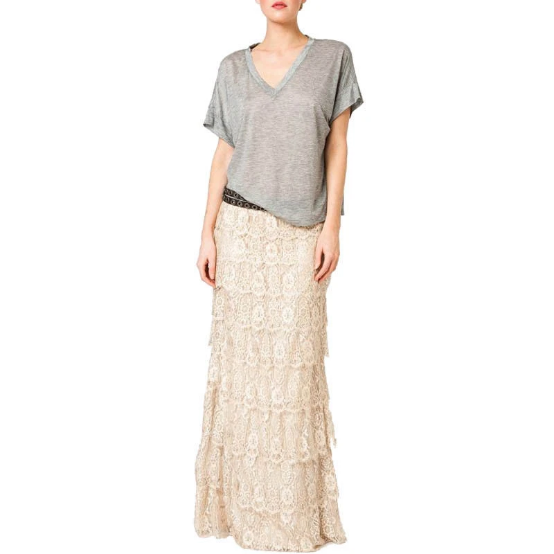 long flowy pleated skirt