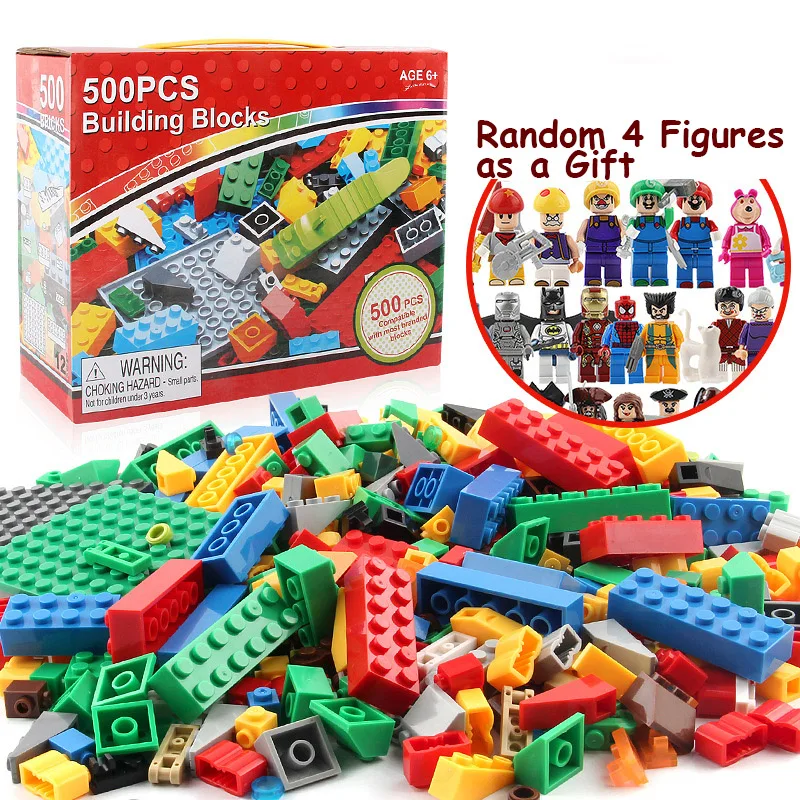 

500 Pieces Building Blocks Legoings City DIY Creative Bulk Bricks Model Figures Educational Kids Toys Compatible All Brands