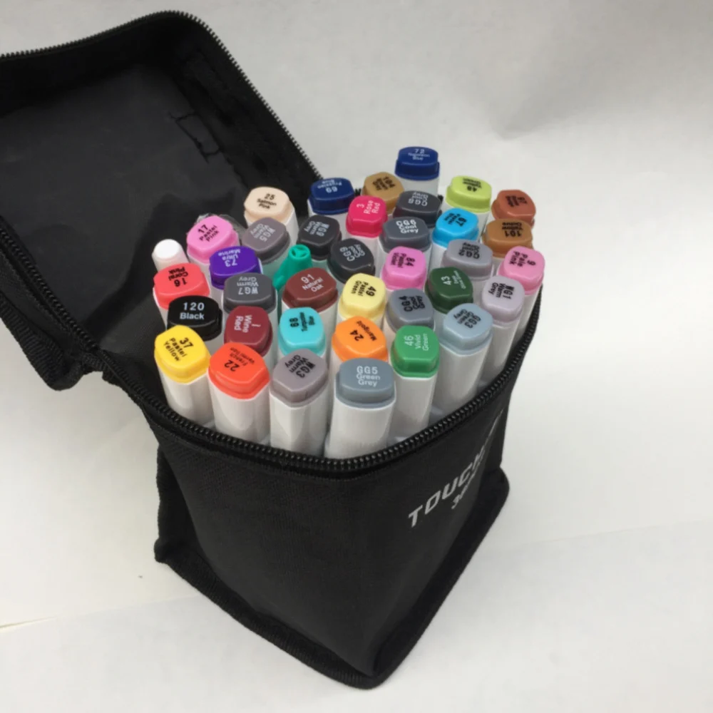 

(gift two marks)alcohol mark pen for art school supplies students manga hand-painted design 40 72 80 colors markers TOUCHNEW