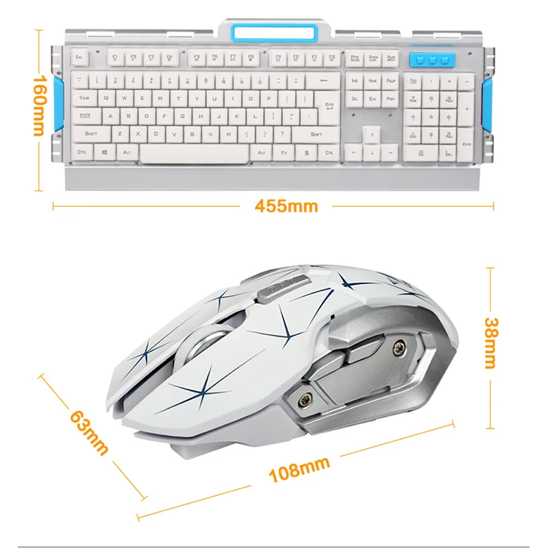 

2.4G wireless Multimedia Ergonomic USB Gaming Keyboard Mouse Combo illuminated 2400DPI Optical Gamer Mouse Sets Mouse Pad