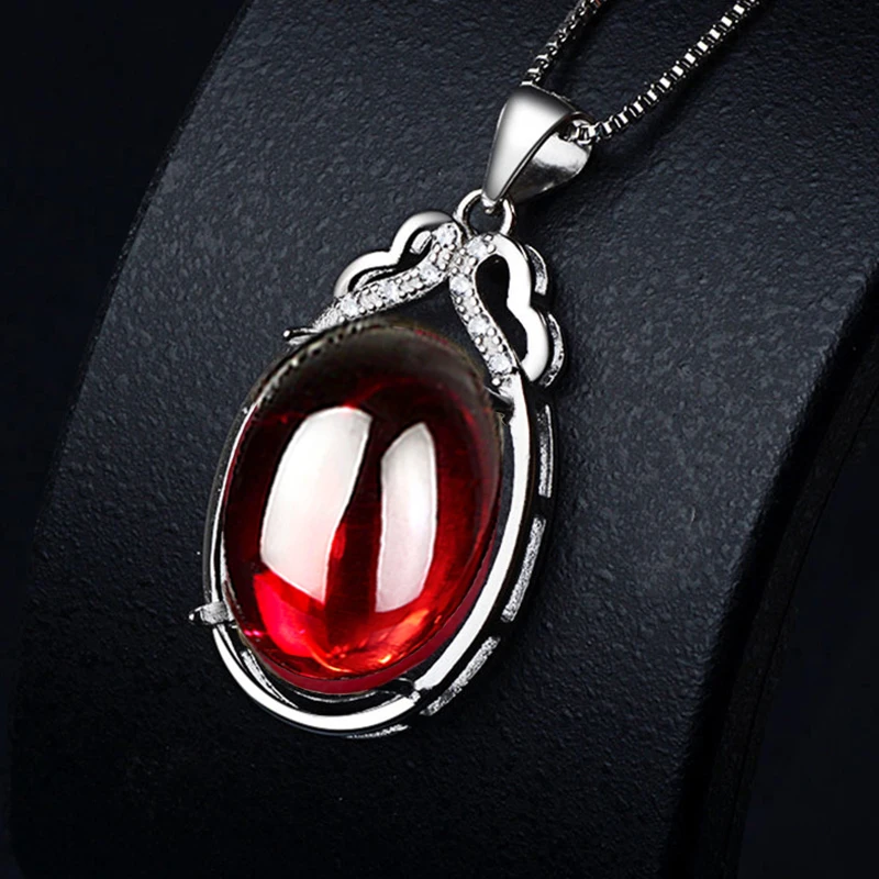 

NOT FAKE S925 Sterling Silver Myanmar Rubellite Pedants Artisan Antique For necklace Chalcedony Red