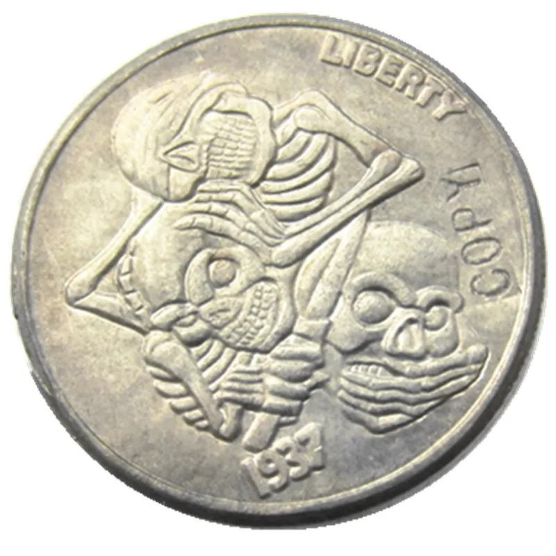 

Hobo Nickel 1937-D 3-Legged Buffalo Nickel Rare Creative skull skeleton zombie Coin Copy High Quality