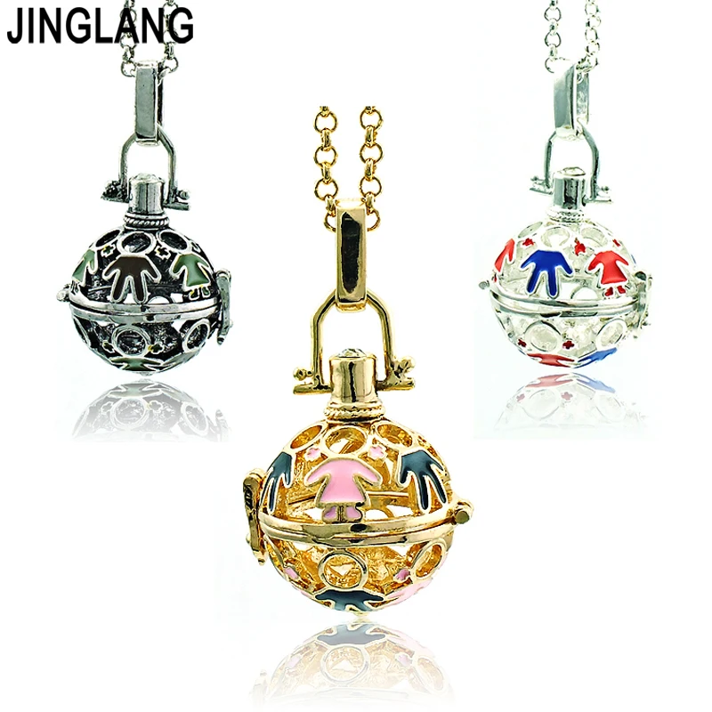 

Fashion Angel Necklace Baby Musical Chime Ball People Cage Charms Pendant Necklace For Pregnant Women Jewelry