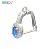 1 par de accesorios de pendientes Diy de circonia cúbica hechos a mano de 14*16mm, agujero: 1,5mm, Color mezclado, modelo: VE18 ► Foto 3/6