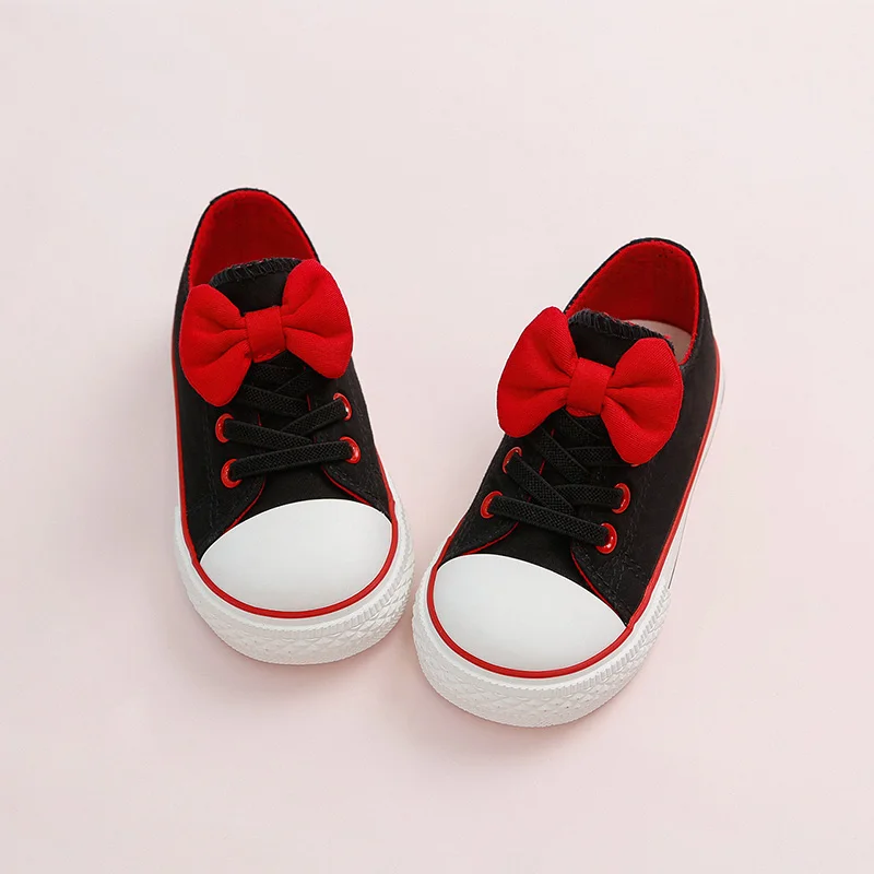 Парусиновая обувь для девочек, От 1 до 6 лет, обувь для малышей, дышащая обувь с галстуком-бабочкой, новинка года, осенняя Милая обувь для маленьких девочек, обувь принцессы