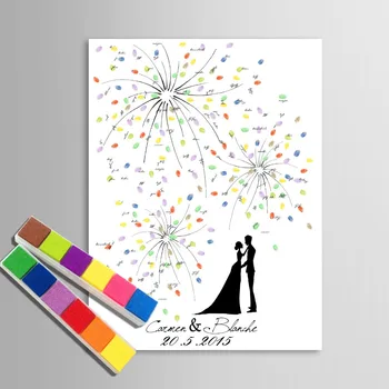 

Personalized Fingerprint Wedding Guest Book Tree Alternatives Wedding Fingerprint Tree Guest Book DIY Wedding Signature Book