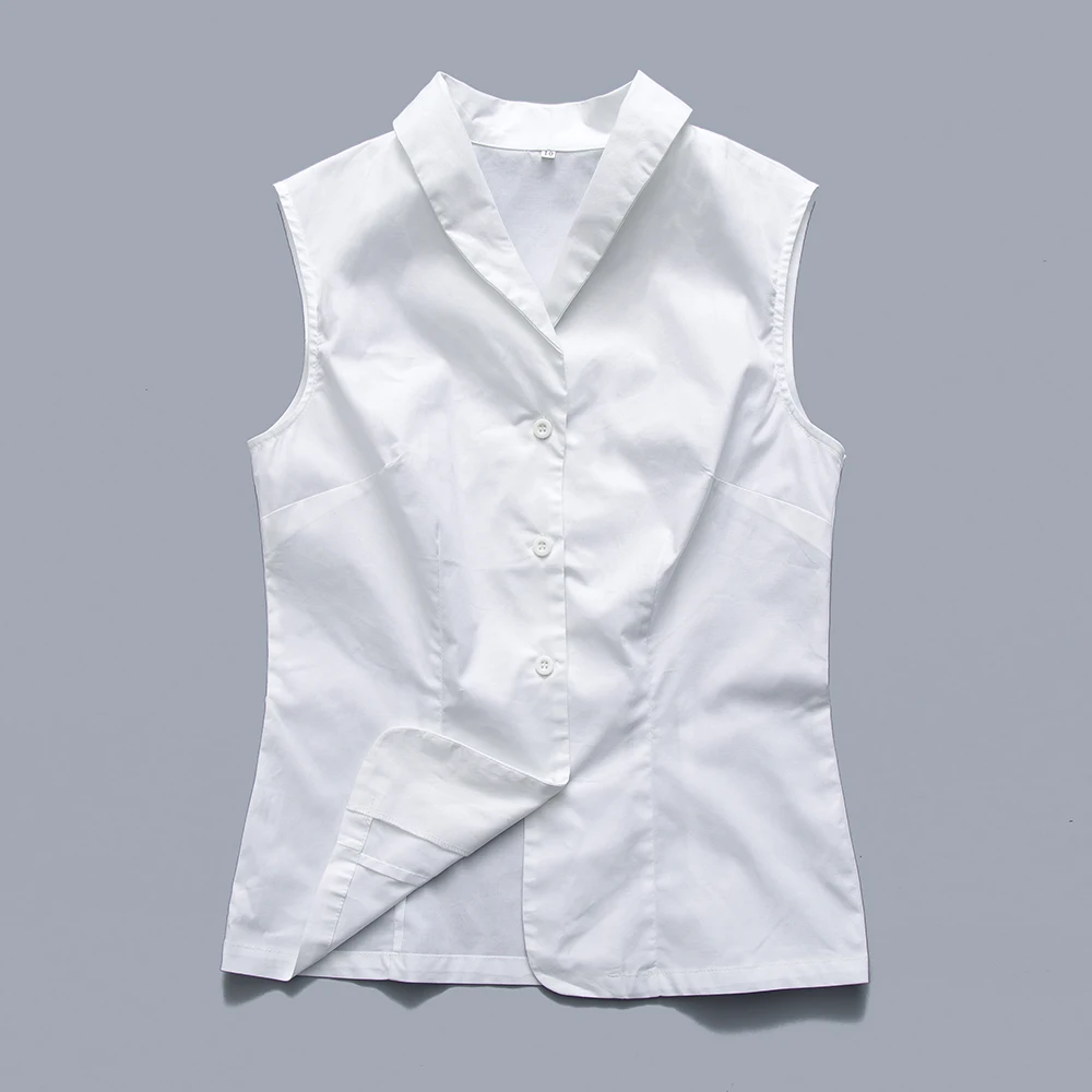 Женская блузка без рукавов с отложным воротником в стиле рокабилли|office tops|blouse