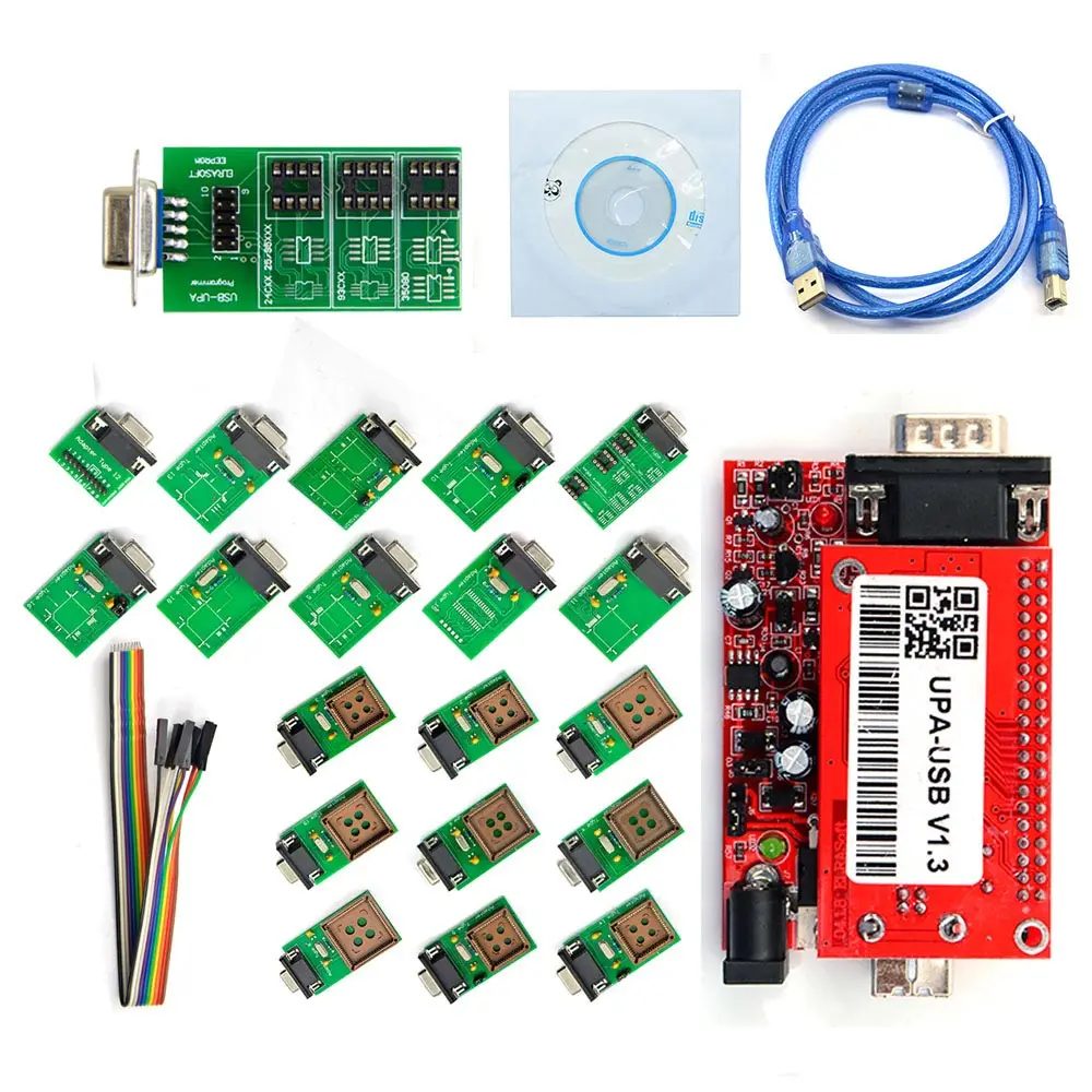 UPA-USB V1.3 с полным адаптером V2014 ECU программист инструмент UPA-USB полный набор программист V1.3 ECU Чип Tunning OBD2 диагностический инструмент - Цвет: UPA Full Set