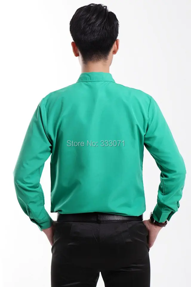 Новая зеленая Мужская рубашка с длинными рукавами, Свадебные/Выпускные рубашки для жениха, одежда для отдыха, мужские вечерние деловые рубашки(39-44