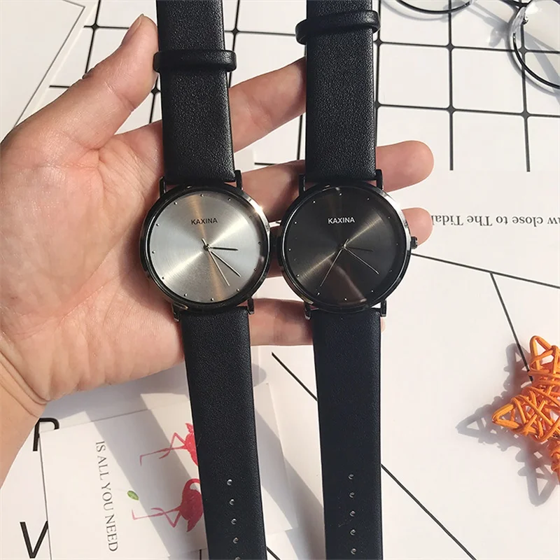 

Kaxina Minimalist Fashion Men Women Leather Watches Ultra-Thin Casual Female Quartz Wristwatches Simple Unisex Watch Montre