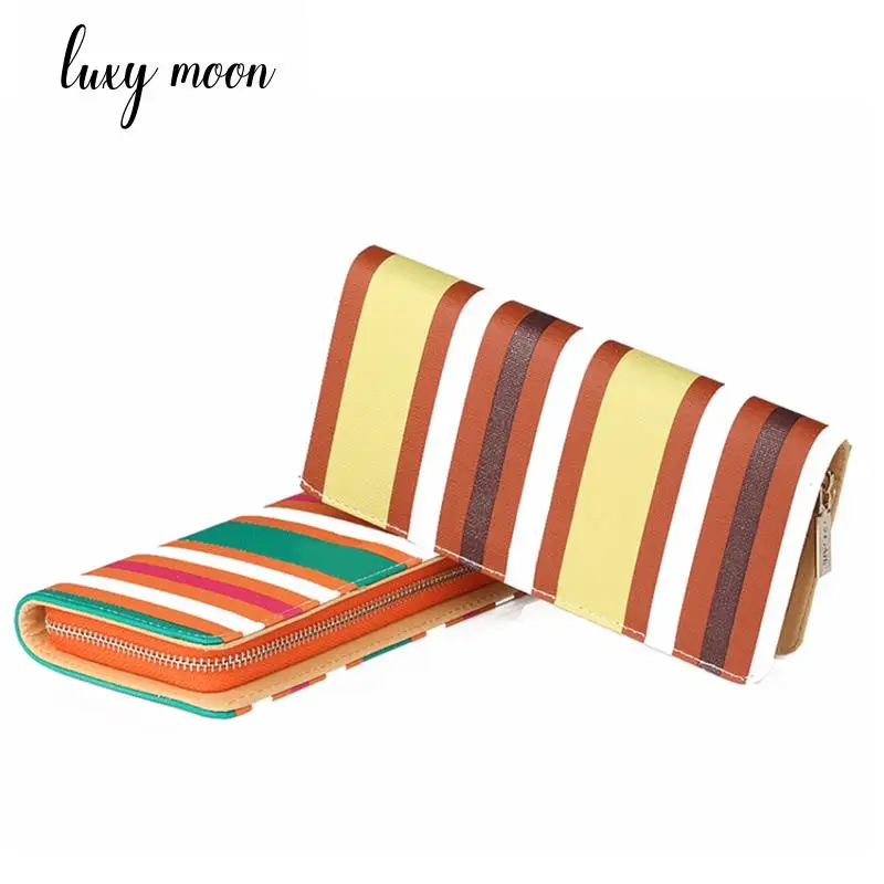 

LUXY MOON striped wallet fashion rainbow color purse clutches high quality cheap wallets waist clutch evening bags 5 colors