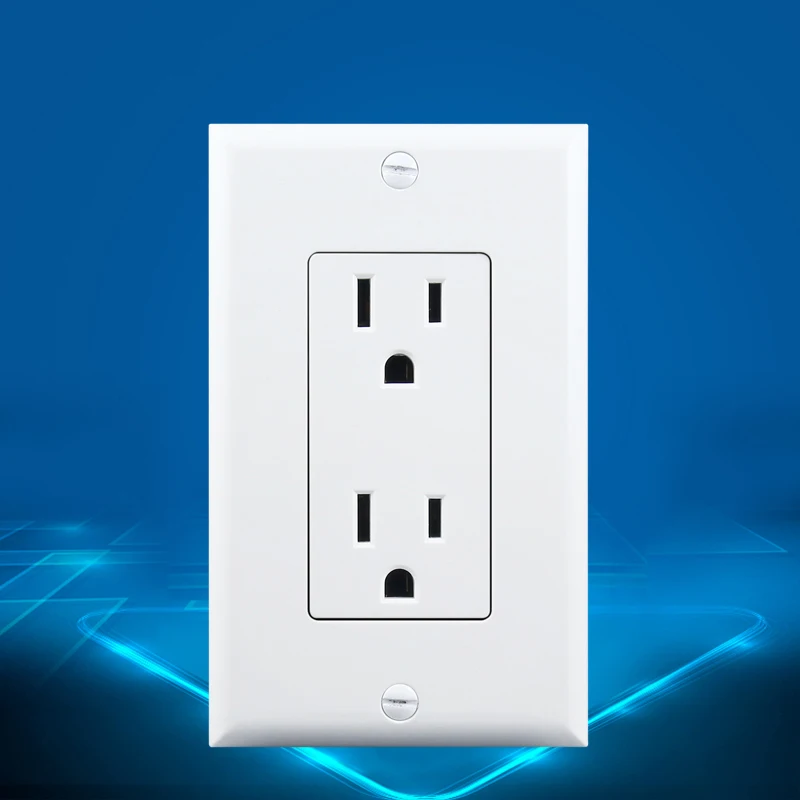 

New US Standard US Socket(15A), White, AC 110~220V, Wall Powerpoints With Plug