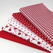 5 шт. 40 см* 50 см красный горошек хлопок кукла ткань DIY саржевая ткань Лоскутная Ткань для шитья Детские поделки для шитья tecidos