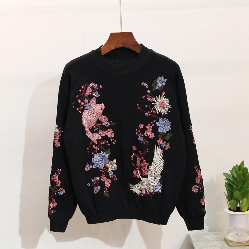 Billige Hohe Qualität frauen Pullover Sets Top + Lange Hosen Strick Trainingsanzug Schweiß Anzug Winter Neue Casual Stickerei 2 Zwei stück Set Frauen