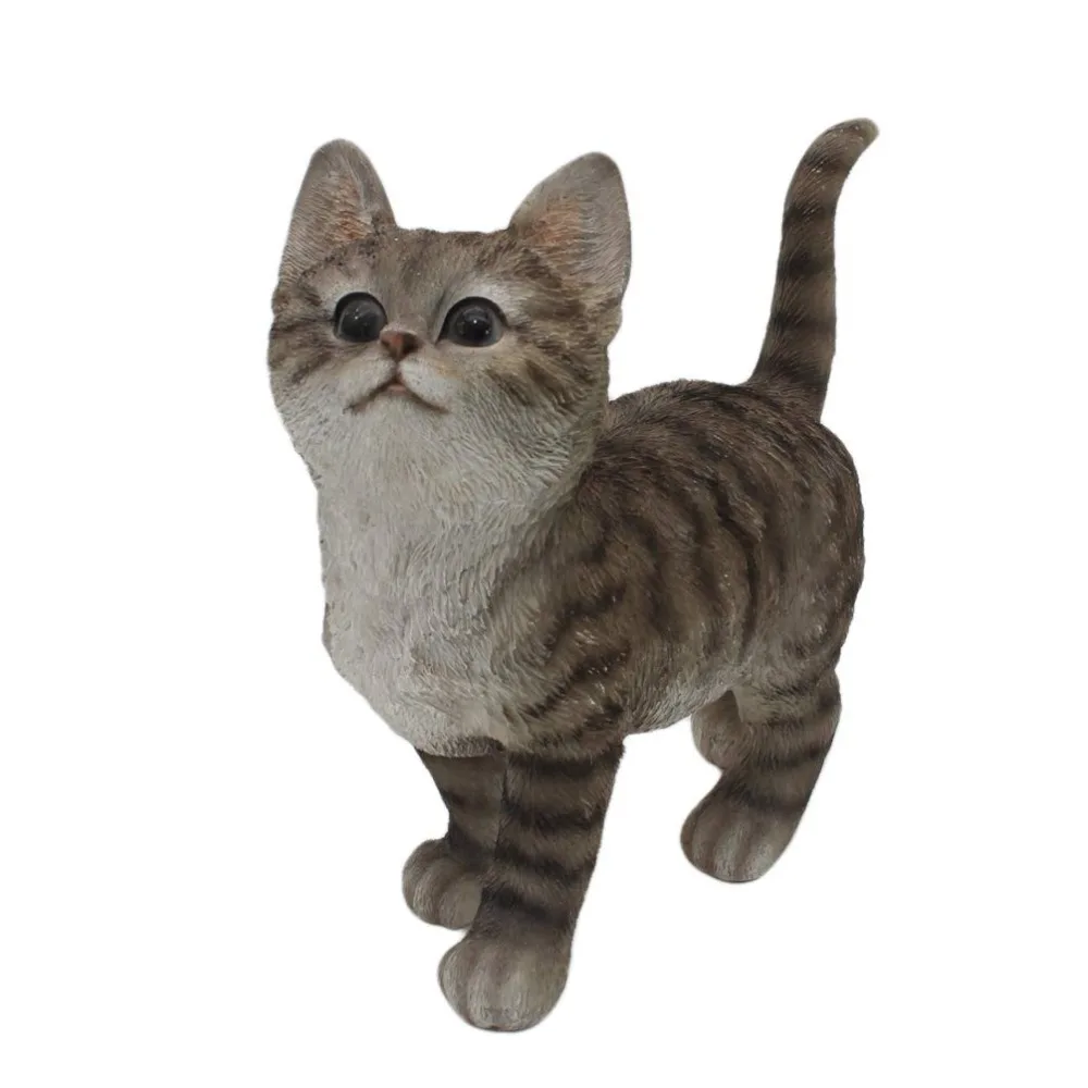 

innodept12 Cat Garden Statue in Grey Best Art Décor for Indoor or Outdoor