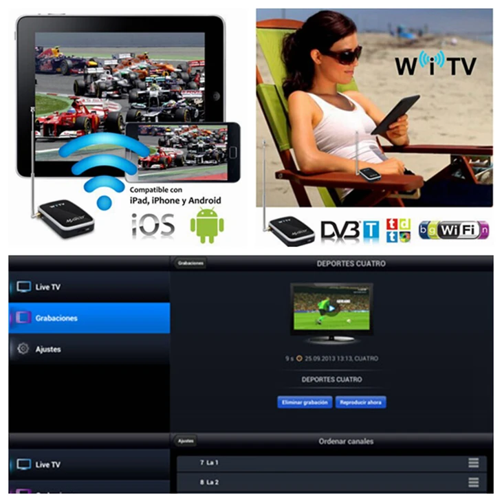 MYGICA WITV RECEPTOR TDT Wifi compatible con iOS y Android Iphone