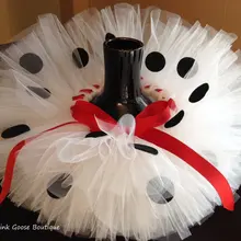 Милые белые юбки-пачки для девочек Детские Балетные тюлевые юбки-пачки ручной работы с черным бантом в горошек и повязкой на голову с цветком, Детские праздничные юбки-пачки