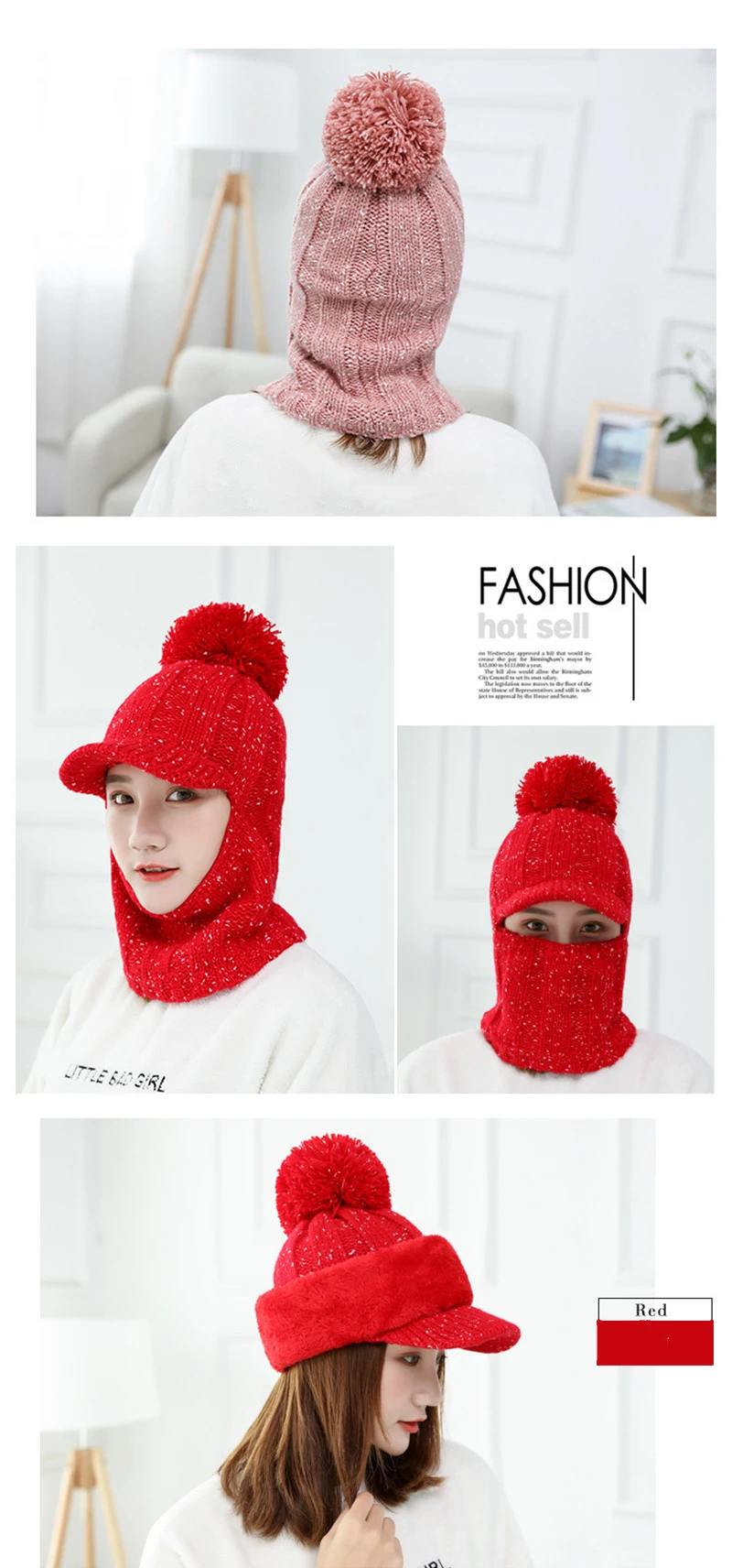 LaMaxPa 2018 новые модные однотонные толстые Для женщин шарф и шляпа наборы с помпоном 1 шт. зима теплая вязаная Beanis Обёрточная бумага