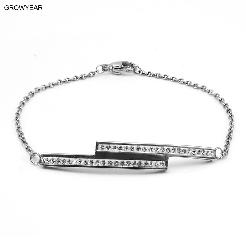 steel crystal bracelet female