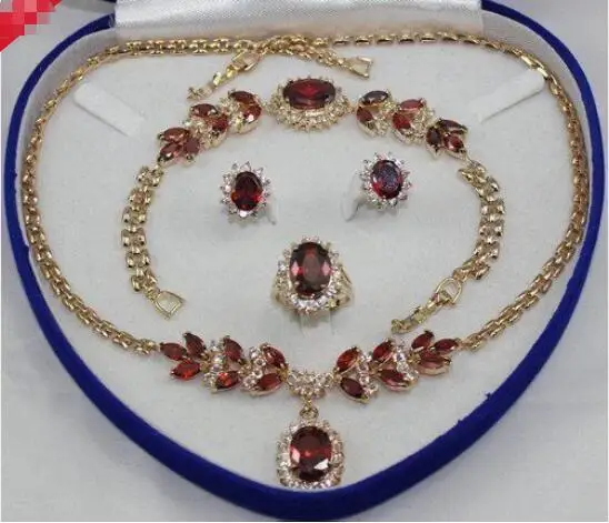 Hot sale new Style >>>>>Bridal Fashion Jewellery Women's Set Zirconia Necklace Earring Ring Bracelet