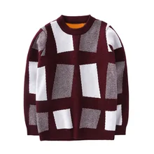 Boy winter new sweater Boys and velvet thickening T-shirt Children’s shirt Winter warm long-sleeved vest T-neck sweater