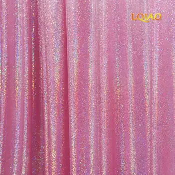

LQIAO 5FT x 7FT Sequin Photography Backdrop Curtain for Party Decoration, Iridescent Pink