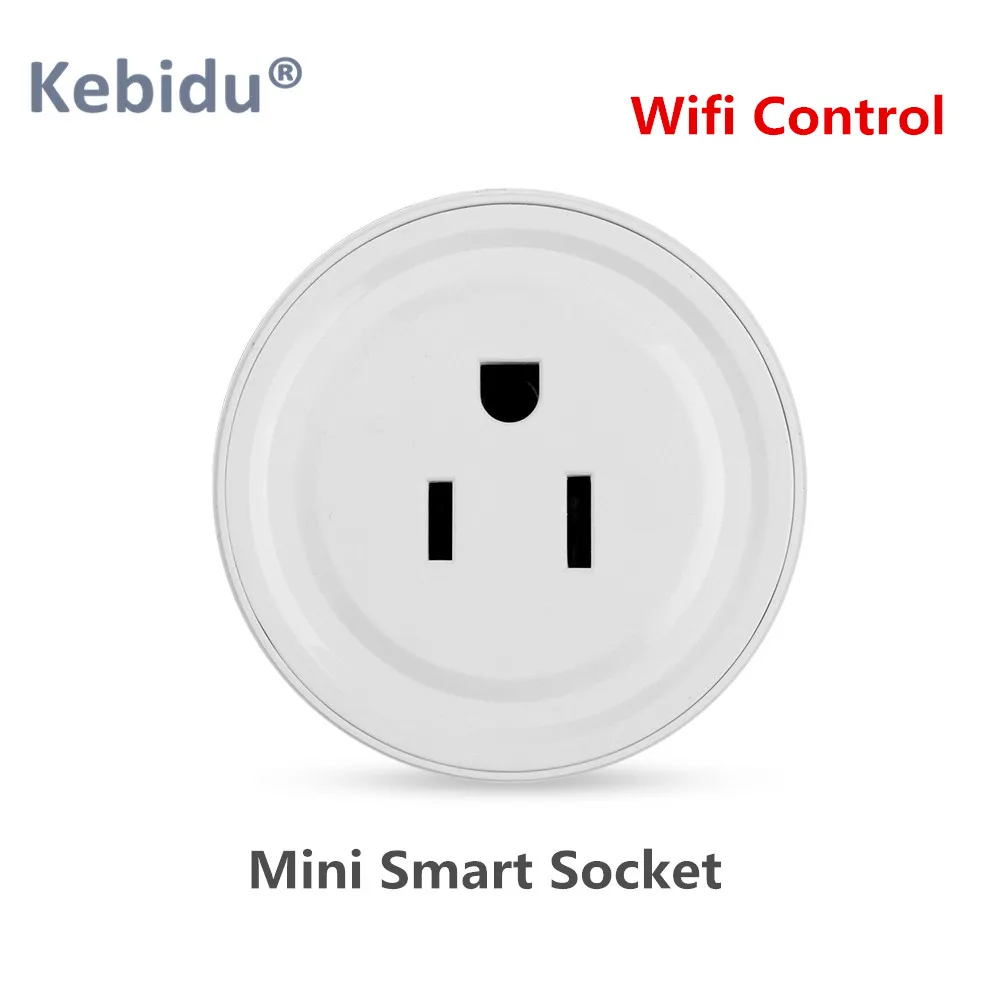 

KEBIDU Hot Sale US EU Plug Mini Smart Socket 10A Wifi Plug Timing Switch Voice Control Smart Life APP US EU Plug For Smart Home