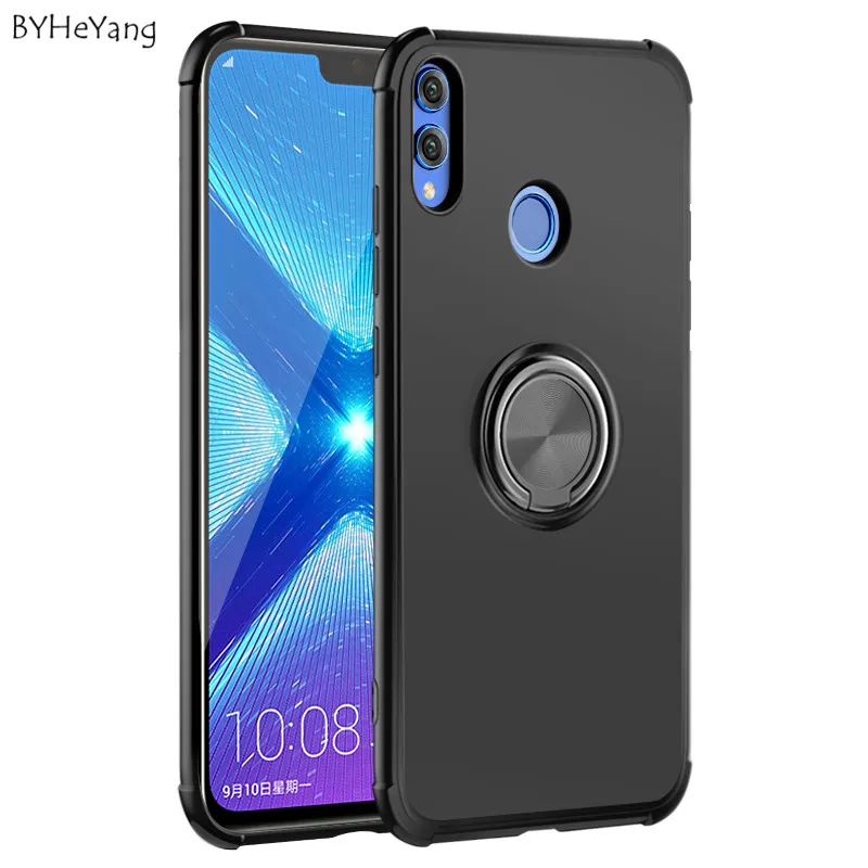 

Honor 8X Case For Huawei Honor Play Car Holder Stand Magnetic Bracket Cover Ring Holder Bumper Back Cover For Honor 9i 8X MAX