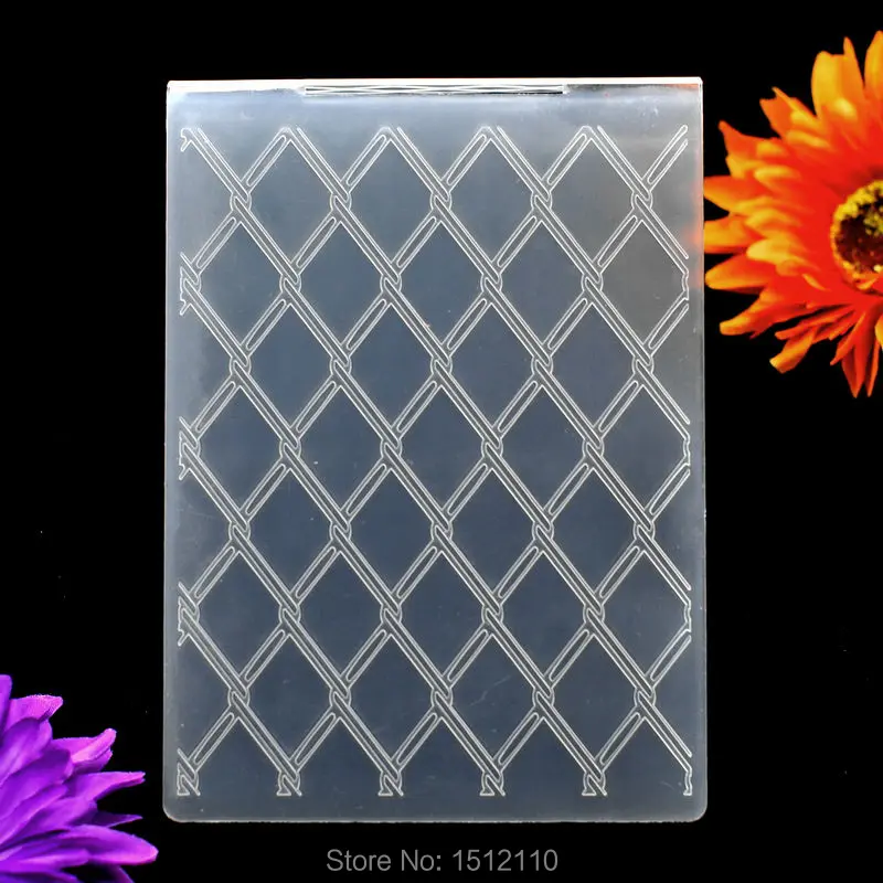 Diamond Mesh Plastic Embossing Folder For Scrapbook DIY Album Card Tool