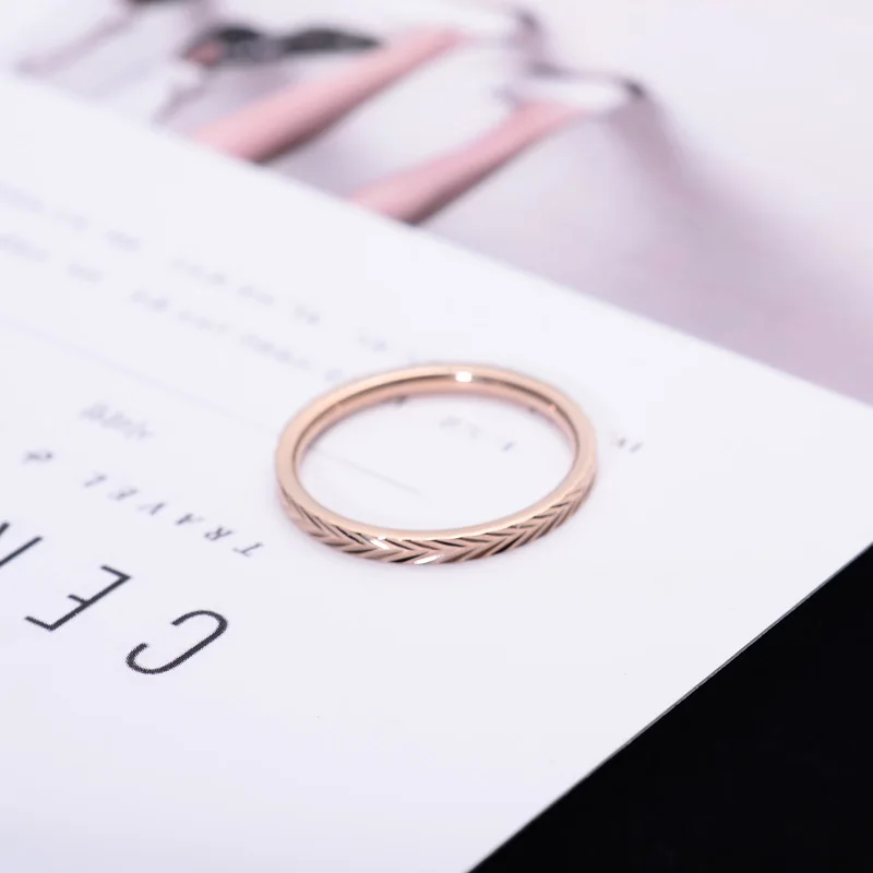 

YUN RUO Fashion Rose Gold Color Simplify Tail Ring Woman Gift Party Titanium Steel Jewelry Top Quality Never Fade Drop Shipping