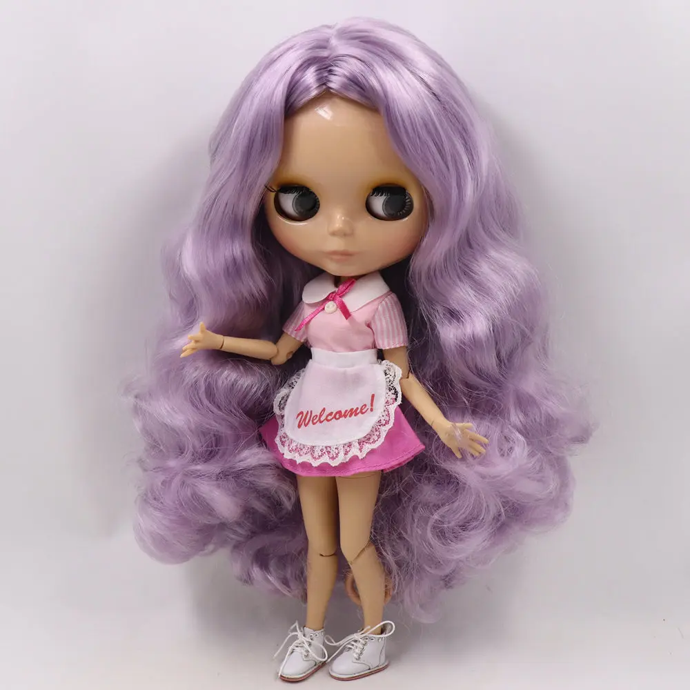 Обнаженная кукла Blyth для тела фиолетовые длинные волосы DIY Макияж кукла модель игрушки для девочек