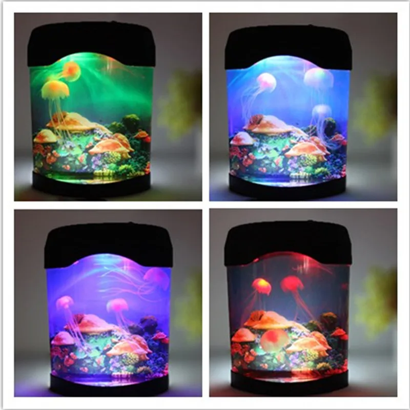 Interesting Desktop Decoration electronic jellyfish aquarium night