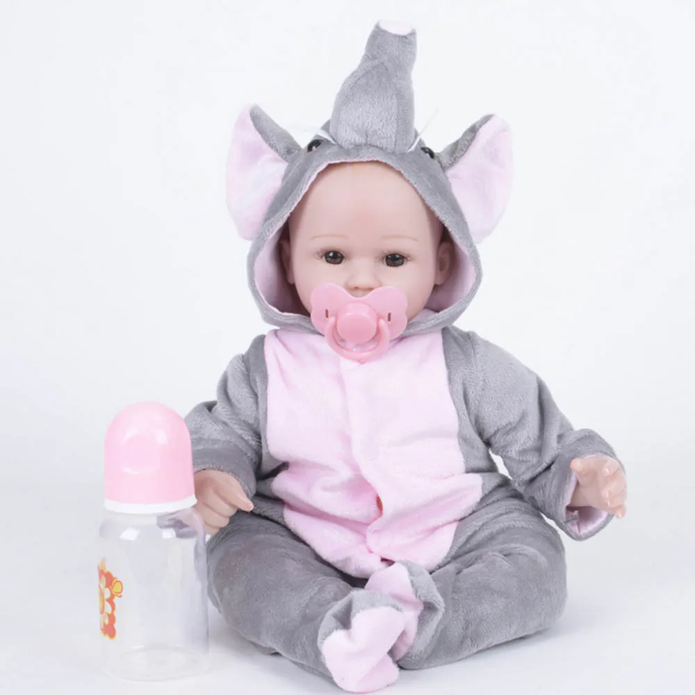 

42cm Cute Newborn Girl Doll Silicone Baby Reborn Dolls with Soft Cloth Body Bebe Toys for Children Christmas Birthday Gift
