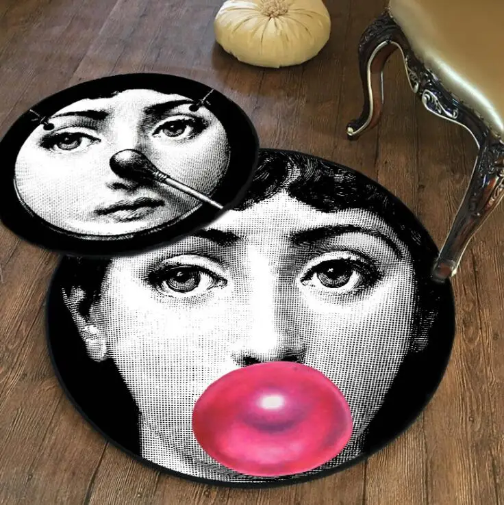 Модный ковер Fornasetti, круглый коврик для гостиной, Декоративный Напольный коврик, Классическая Лиза, для лица, для йоги, Tapete, портретные одеяла 05485