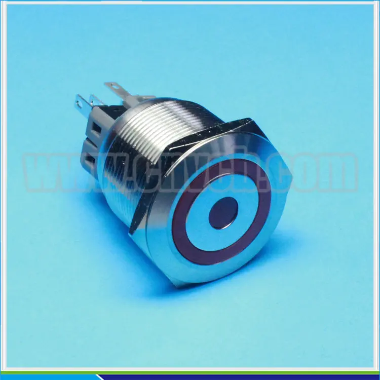 Illuminated Push Button Metal Switch LED Ring 12-24V Waterproof Dustproof IP65