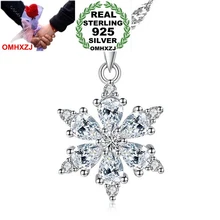 OMHXZJ прелестные модные туфли Снежинка для девушек и женщин подарок Циркон 925 пробы серебряные подвески-шармы PE103(без цепи Цепочки и ожерелья