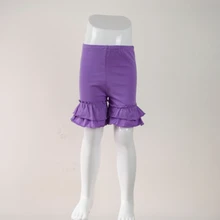 Эксклюзивные однотонные хлопковые шорты для малышей; дешевые шорты с двойными оборками для малышей; ; одежда для детей