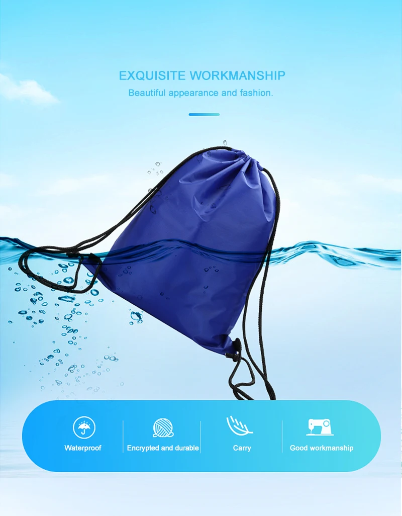 Zackpack сумка на шнурке спортивный водонепроницаемый рюкзак пакет карман на заказ Печать логотипа для мужчин женщин студентов