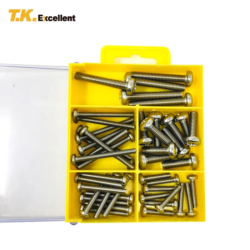 T.K.EXCELLENT Round Head Phillips Combo Machine Screws Set 304