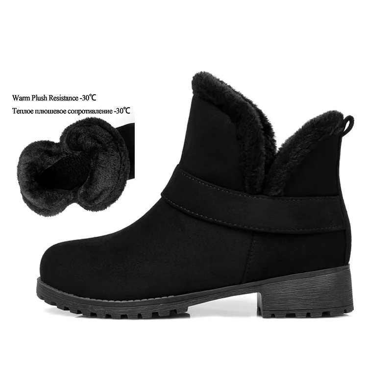 

2018 Women Plus Size 48 Fashion Warm Snow Boots Ladies Winter Autumn Plush Flats Boots Female Cheap Bottes Booties Quality Shoes