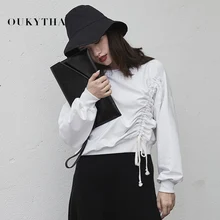 Oukytha Autumn Sweatshirt Lazy Wind Hoodies Female 2018 New Long Sleeve Loose drawstring Pine Causal Pullovers Hoodies GGZ18017